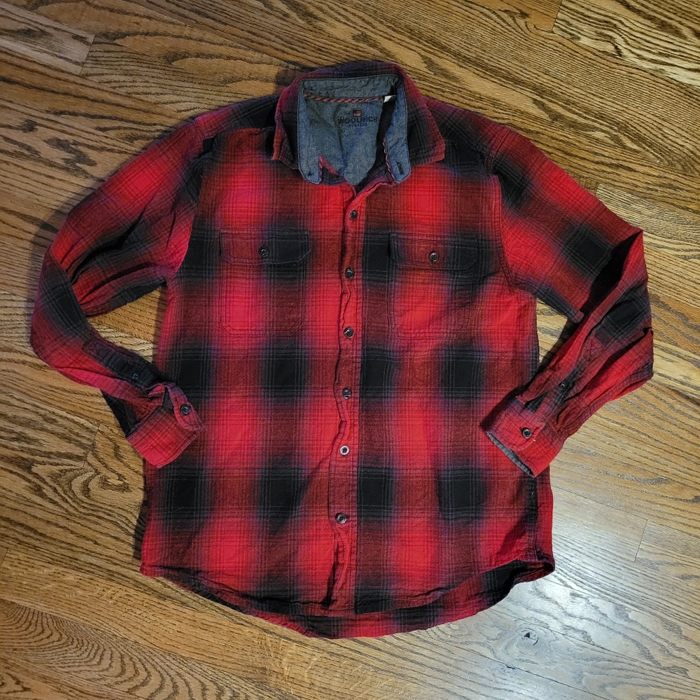 Woolrich Ombre L/S Cotron Red Black Medium